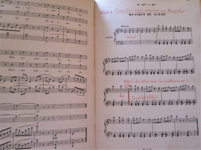 LOT DE 2 PARTITIONS : Une aventure de la Guimard, Ballet en un acte - Véronique, Opéra comique en 3 actes de A. Vanloo & G. Duval.
