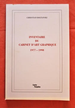 Inventaire du cabinet d'art graphique 1977-1998. Avant-propos de Jonas Storsve.. BOLTANSKI (Christian)