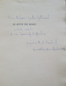 Le rêve de Marc.-Avec huit aquarelles de Théodore Strawinsky.. CHAMBORD (Jacqueline) - STRAWINSKY (Théodore)