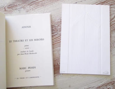 Le théâtre et les miroirs , poèmes (extraits) - Traduit par A. W. Minkowski - Avec une gravure originale de Marc Pessin numérotée et signée