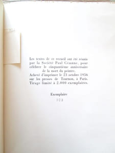 Tombeau de Cézanne : 23 octobre 1956.
