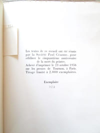 Tombeau de Cézanne : 23 octobre 1956.