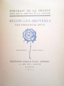 Bécon-les-Bruyères. Frontispice de UTRILLO.