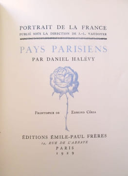 PAYS PARISIENS. Frontispice de Edmond Céria.. HALEVY (Daniel)