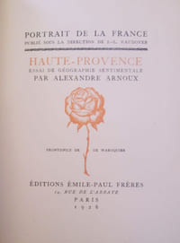 HAUTE-PROVENCE. Frontispice de Henry de Waroquier.