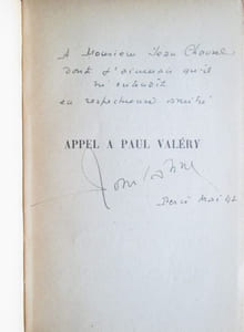 Appel à Paul Valéry, suivi de La poésie objet de civilisation.