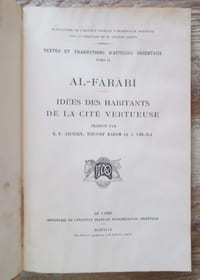 Idées des habitants de la cité vertueuse. (= Kitab Ara'Ahl al-Madinat al-Fadilat)
