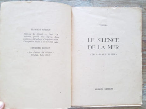 Le silence de la mer. Récit. "Les Cahiers du silence".. VERCORS