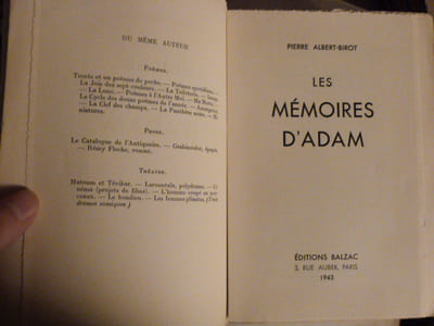 Les Mémoires d'Adam.