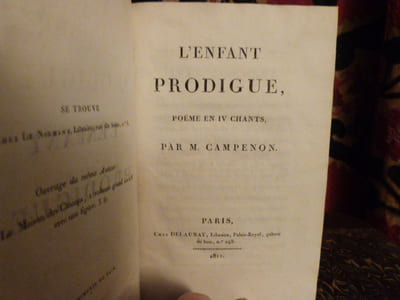 L'enfant prodigue, poème en IV chants.