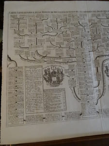 Carte généalogique de la maison de Brunswuick-Lunebourg ; ses différentes branches, ses titres et ses prétentions.