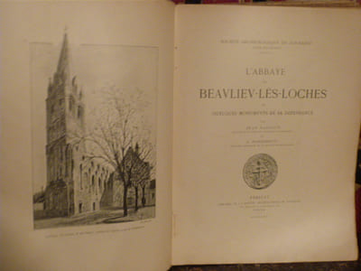L'Abbaye de Beaulieu-les-Cloches et quelques monuments de sa dépendance. Mémoire de la Société Archéologique de Touraine 2e série Tome 2.
