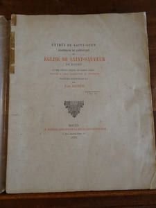 Entrée de Saint-Ouen, Chartreuse de Saint-Julien et Eglise de Saint-Sauveur de Rouen, Quatre dessins inédits de Robert Pigeon, gravés à l'eau forte par E. Nicolle. 