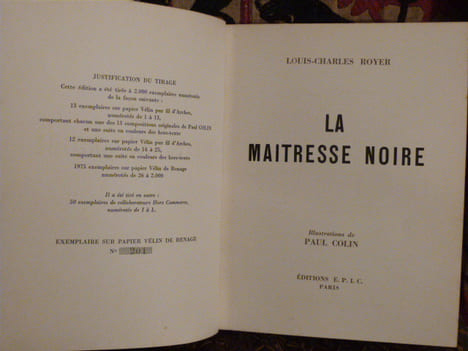 La Maîtresse Noire, Illustrations de Paul Colin.. Royer, Louis-Charles