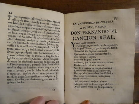 Relacion que Hace el Claustro de la real, y pontifical universidad de Cervera a la S.C.R. Magestad de el rey Nustro Senor Don Fernando Sexto que dios ...