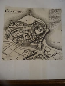 Plan de Cherbourg du XVIIe légendé et daté 1640