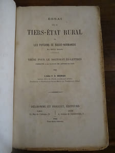 Essai sur le Tiers-Etat rural ou les paysans de Basse-Normandie au XVIIIe siècle.