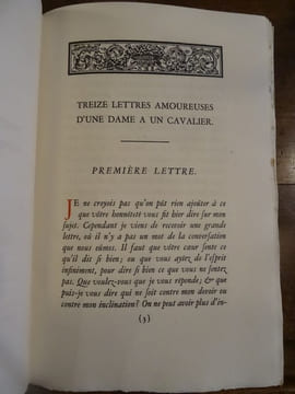 Treize lettres amoureuses d'une dame à un cavalier.. [Boursault]