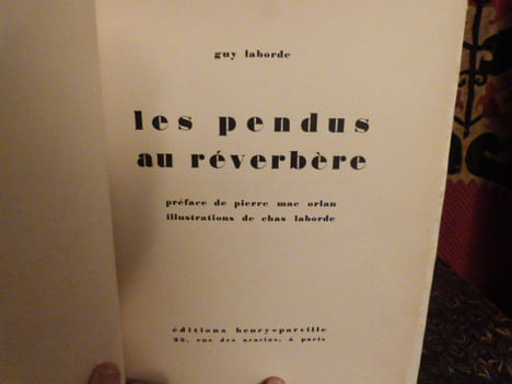Les pendus au réverbère. Préface de Pierre Mac Orlan. Illustrations de Chas Laborde.. Laborde, Guy.