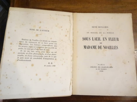 Au Soleil de la Poésie, Sous le l'oeil en fleur de Madame de Noailles.
. Benjamin, René