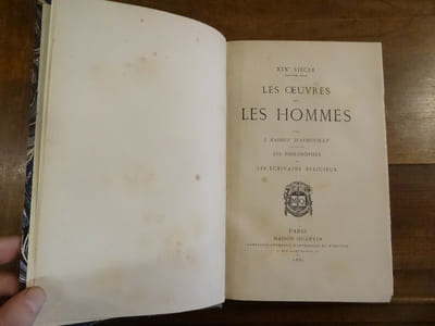 XIXè Siècle (deuxième série), Les Oeuvres et les Hommes : Les Philosophes et les Ecrivains religieux.

