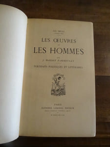 XIXè Siècle (deuxième série), Les Oeuvres et les Hommes : Portraits Politiques et littéraires. 
