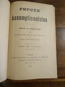 Procès des Assomptionnistes, exposé et réquisitoire du procureur de la république.