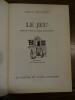 Le Jeu, Traduit de l'italien, par Philippe Jaccottet.. Coccioli, Carlo
