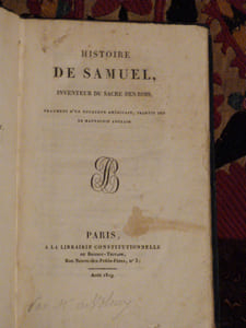 Histoire de Samuel, inventeur du sacre des rois, fragment d'un voyageur américain, traduit sur le manuscrit anglai