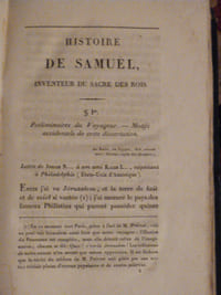 Histoire de Samuel, inventeur du sacre des rois, fragment d'un voyageur américain, traduit sur le manuscrit anglai