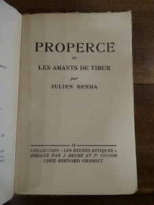 Properce ou les amants de Tibur.