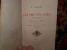 Les provinciales (texte de 1656-57). Publiée avec notes et variantes et précédées d'une préface par M.S. de Sacy.. Pascal, Blaise.