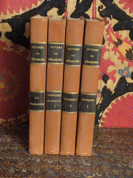 Oeuvres Complètes de Béranger. Illustrée par Grandville. Avec Ma Biographie, ouvrage posthume orné d'un portrait en pied dessiné par Charlet.. ...