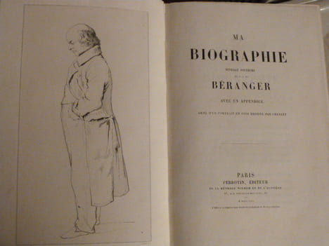 Oeuvres Complètes de Béranger. Illustrée par Grandville. Avec Ma Biographie, ouvrage posthume orné d'un portrait en pied dessiné par Charlet.. ...