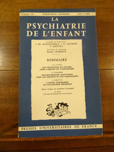 La psychiatrie de l'Enfant, volume 7, fascicule 1.