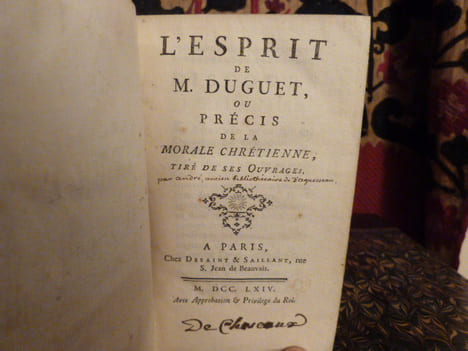 L'esprit de M. Duguet, ou précis de la morale chrétienne, tiré de ses ouvrages.. André.