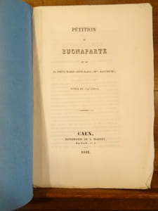 Pétition de Buonaparte et de sa soeur Marie-Anne Elisa (Mme Bacciochi).