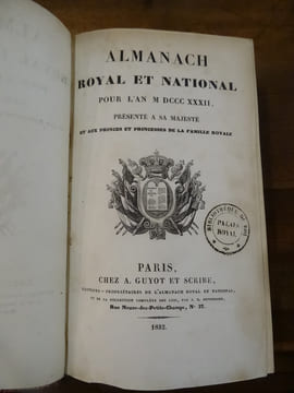 Almanach Royal et National pour l'an MDCCCXXXII, présenté à sa majesté et aux princes et princesses de la famille royale.. undefined
