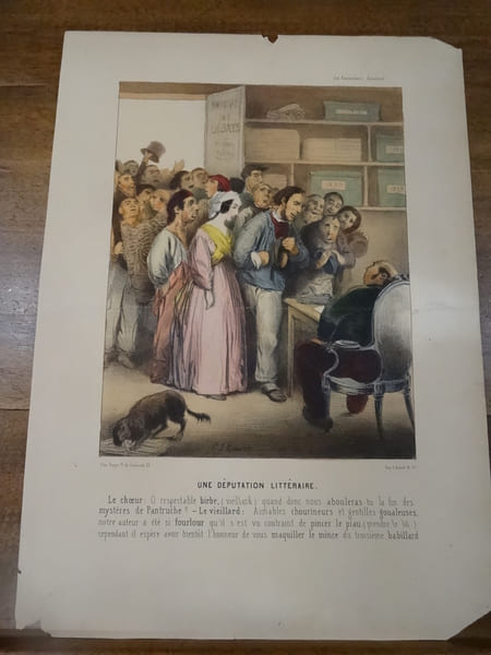 Une D&eacute;putation litt&eacute;raire. "Le choeur: O respectable birbe, (vieillard) quand donc nous abouleras-tu la fin des myst&egrave;res de Pantruche ? - Le ...