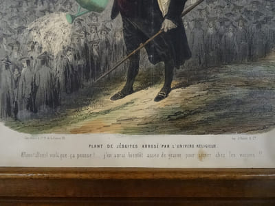 Plant de jésuites arrosé par l'univers religieux. "Allons ! allons !... voilà que ça pousse !... j'en aurai bientôt assez de graine pour semer chez les voisins !!..."