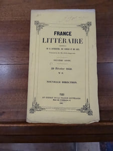 France Littéraire, journal de la littérature, des sciences et des arts. 29 février 1840 n°6.
