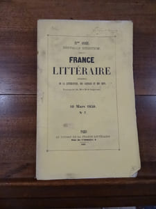 France Littéraire, journal de la littérature, des sciences et des arts. 10 mars 1840 n°7.