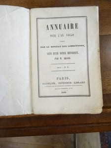 Annuaire pour l'an 1850 publié par le bureau des longitudes, suivi d'une notice historique par M. Arago