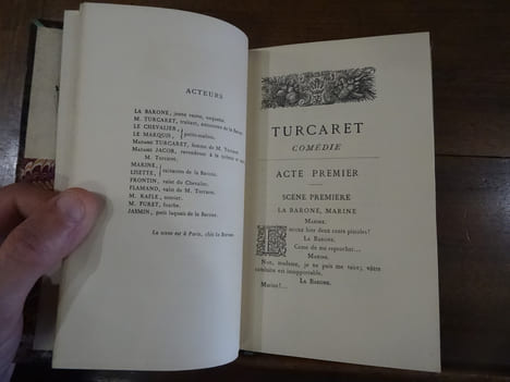 Turcaret. Comédie en cinq actes réimprimée sur la première édition, 1709 et précédée d'une notice par F. de Marescot.. Le Sage, René.