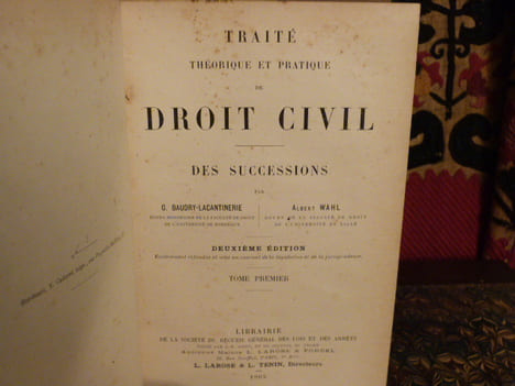 Traité théorique et pratique de droit civil. Des successions.. Baudry-Lacantinerie, G. / Wahl, Albert.