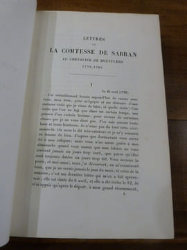 Correspondance inédite de la Comtesse de Sabran et du Chevalier de Boufflers, 1778-1788. Recueillie et publiée par E. de Magnieu et Henri Prat.. ...