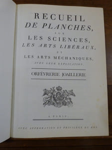 Recueil de planches sur les sciences, les arts libéraux et les arts méchaniques. Orfèvrerie, Joaillerie.