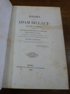 Poésies de Maître Adam Billaut, menuisier de Nevers, précédées d'une notice biographique et littéraire par M. Ferdinand Denis, et accompagnées de notes, par M. Ferdinand Wagnien. Edition complète.