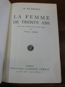 La Femme de trente ans. Avec une introduction et des notes par Maurice Allem.