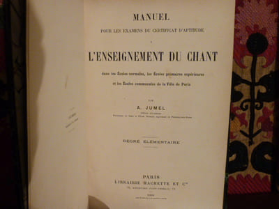 Manuel pour les examens du certificat d'aptitude à l'enseignement du chant dans les écoles normales, les écoles primaires supérieures et les écoles communales de la ville de Paris. Degré élémentaire.